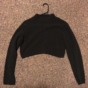 Cropped mock neck sweater